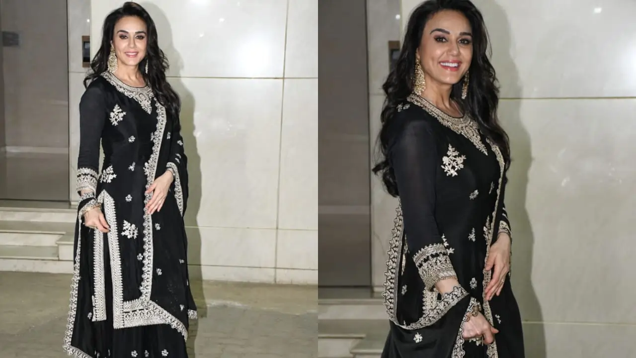 preity-zinta-stuns-in-chic-black-sharara-set-and-statement-earrings-embracing-simplicity-with-elegance