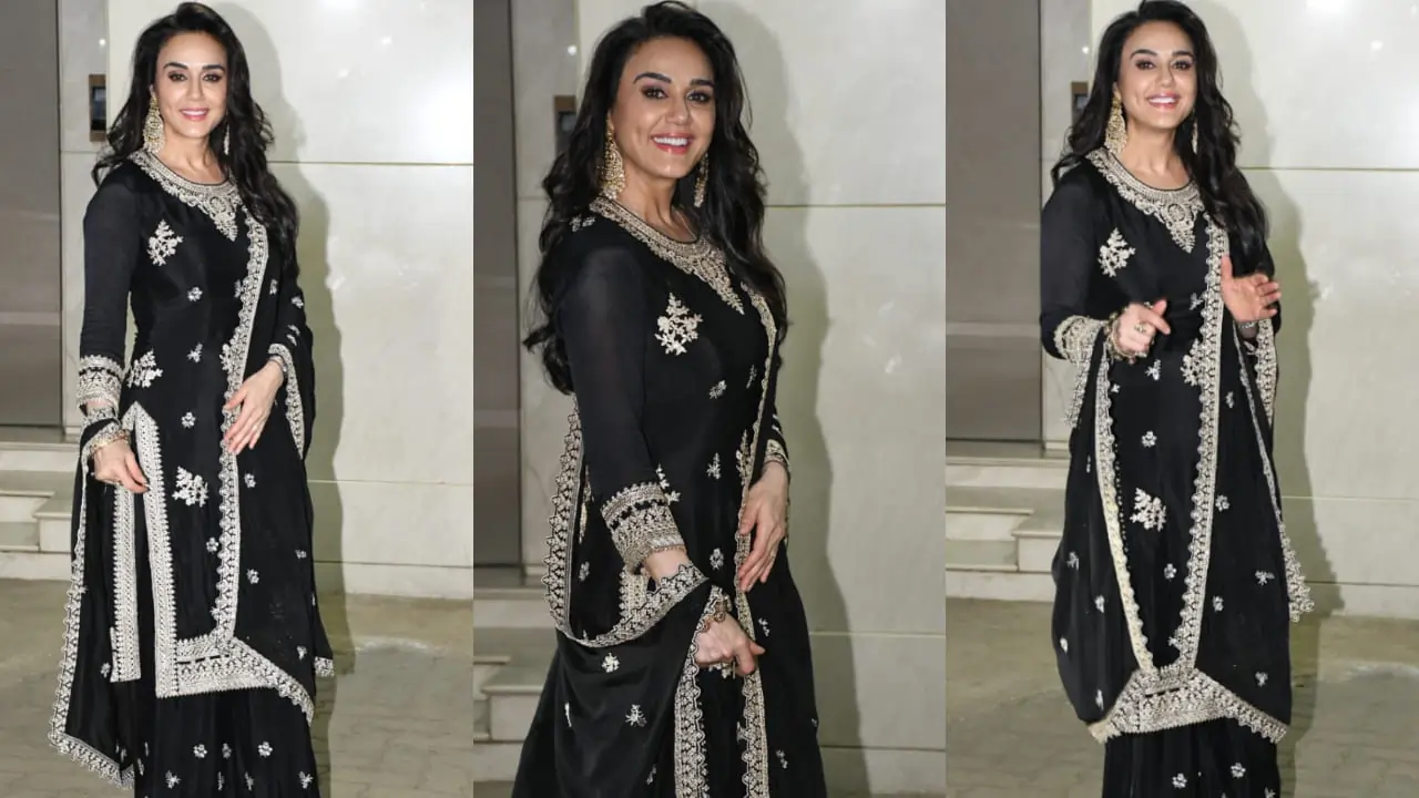 preity-zinta-stuns-in-chic-black-sharara-set-and-statement-earrings-embracing-simplicity-with-elegance